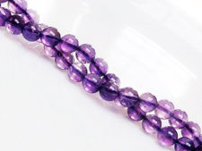 Image de 6x6 mm, perles rondes, pierres gemmes, améthyste, violet moyen, naturelle, qualité AA