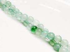 Image de 6x6 mm, perles rondes, pierres gemmes, fluorine, verte, naturelle