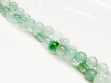 Picture of 6x6 mm, round, gemstone beads, fluorite, green, natural