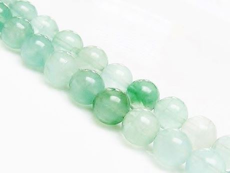 Picture of 8x8 mm, round, gemstone beads, fluorite, green, natural