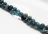 Picture of 6x6 mm, round, gemstone beads, apatite, green-blue, natural, A-grade