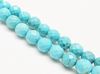 Picture of 8x8 mm, round, gemstone beads, magnesite, turquoise blue, faceted