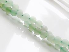 Picture of 6x6 mm, round, gemstone beads, aventurine, green, natural, frosted