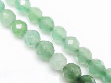 Picture of 6x6 mm, round, gemstone beads, aventurine, green, natural, faceted