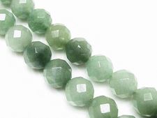 Picture of 10x10 mm, round, gemstone beads, aventurine, green, natural, faceted