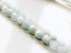 Picture of 7x8 mm, round English cut, gemstone beads, aquamarine, natural, faceted