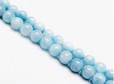 Picture of 6x6 mm, round, gemstone beads, aquamarine, natural, A-grade