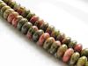 Image de 4x8 mm, perles rondelles convexes, pierres gemmes, unakite, naturelle