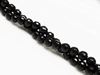 Picture of 6x6 mm, round, gemstone beads, Blackstone, faceted