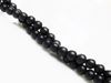 Picture of 6x6 mm, round, gemstone beads, Blackstone, frosted