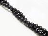 Picture of 6x6 mm, round, gemstone beads, Blackstone, frosted