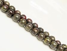Image de 8x8 mm, perles rondes, pierres gemmes, Pierre de sang, naturelle