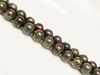 Picture of 8x8 mm, round, gemstone beads, Bloodstone, natural