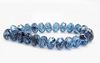 Picture of 5x8 mm, Czech faceted rondelle beads, iris blue, transparent, black veined