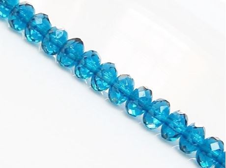 Image de 5x8 mm, perles à facettes tchèques rondelles, bleu ciel profond, transparent