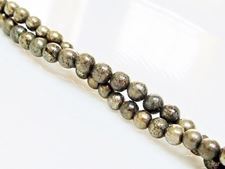 Picture of 4x4 mm, round, gemstone beads, pyrite, A-grade