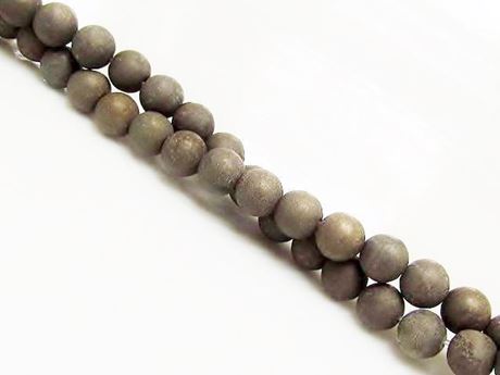 Picture of 6x6 mm, round, gemstone beads, pyrite, frosted