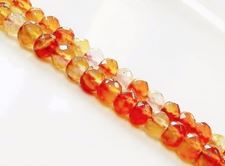 Picture of 4x6 mm, rondelle, gemstone beads, carnelian, natural, faceted