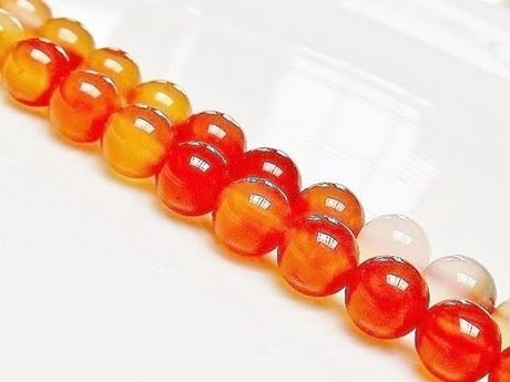 Image de 8x8 mm, perles rondes, pierres gemmes, cornaline, naturelle