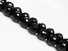 Image de 10x10 mm, perles rondes, pierres gemmes, onyx, noir, qualité A,  à facettes