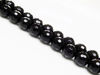 Picture of 10x10 mm, round, gemstone beads, onyx, black, A-grade, faceted