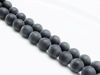 Picture of 10x10 mm, round, gemstone beads, onyx, black, A-grade, frosted