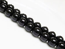 Image de 12x12 mm, perles rondes, pierres gemmes, onyx, noir, qualité A