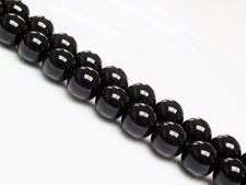 Picture of 12x12 mm, round, gemstone beads, onyx, black, A-grade