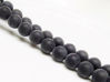 Picture of 12x12 mm, round, gemstone beads, onyx, black, A-grade, frosted