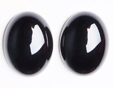 Image de 10x14 mm, ovale, cabochons de pierres gemmes, onyx, noir