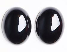 Afbeeldingen van 10x14 mm, ovale, edelsteen cabochons, onyx, zwart