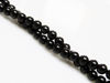 Picture of 4x4 mm, round, gemstone beads, onyx, black, A-grade