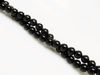 Picture of 4x4 mm, round, gemstone beads, onyx, black, A-grade