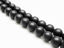 Picture of 8x8 mm, round, gemstone beads, onyx, black, A-grade, frosted