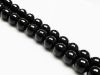 Picture of 8x8 mm, round, gemstone beads, onyx, black, A-grade