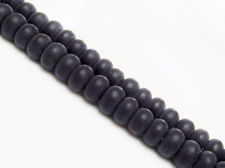 Picture of 5x8 mm, rondelle, gemstone beads, onyx, black, frosted