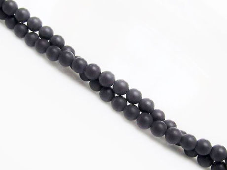 Image de 4x4 mm, perles rondes, pierres gemmes, onyx, noir, qualité A, dépoli