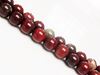 Image de 8x8 mm, perles rondes, pierres gemmes, jaspe pomme, naturel, rouge profond