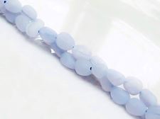Image de 6x8 mm, perles galets, pierres gemmes, calcédoine, bleue, dépolie