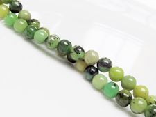 Image de 6x6 mm, perles rondes, pierres gemmes, chrysoprase, vert-pomme, naturelle