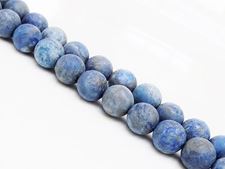 Picture of 8x8 mm, round, gemstone beads, lapis lazuli, frosted