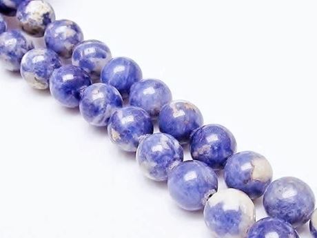 Image de 10x10 mm, perles rondes, pierres gemmes, sodalite, naturelle