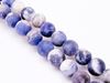 Picture of 8x8 mm, round, gemstone beads, sodalite, natural, frosted