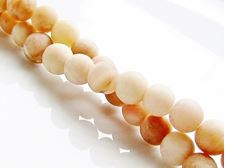 Picture of 6x6 mm, round, gemstone beads, sunstone, yellow, natural, frosted