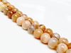 Picture of 8x8 mm, round, gemstone beads, sunstone, peachy yellow, natural, B-grade