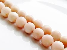 Picture of 8x8 mm, round, gemstone beads, sunstone, peachy yellow, natural, frosted