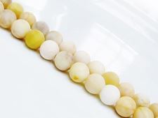 Picture of 8x8 mm, round, gemstone beads, sunstone, yellow, natural, frosted