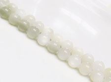 Image de 8x8 mm, perles rondes, pierres gemmes, pierre de lune, gris pâle, naturelle, qualité A