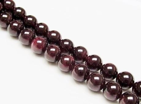 Picture of 10x10 mm, round, gemstone beads, garnet, natural, A-grade