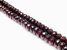 Picture of 5x8 mm, rondelle, gemstone beads, garnet, natural, faceted